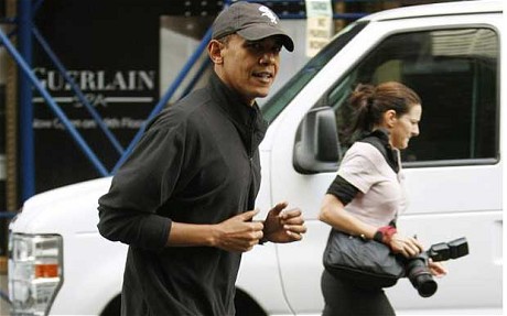Obama tập thể dục